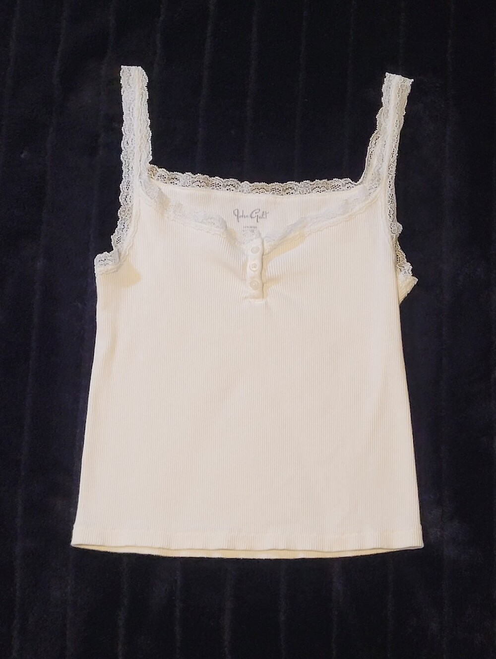 John Galt lace trim tank
